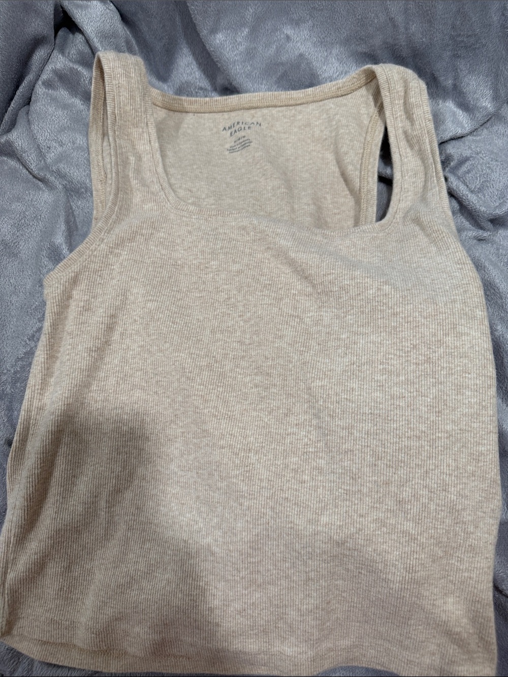 American Eagle Outfitters Ribbed Tank Top - Light Beige